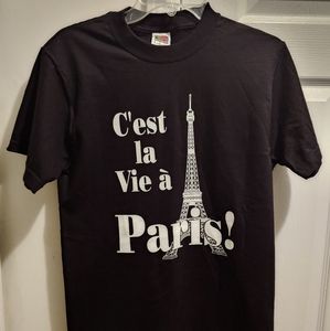The Eiffel Tower "C'est la Vie Paris"Black T-shirt